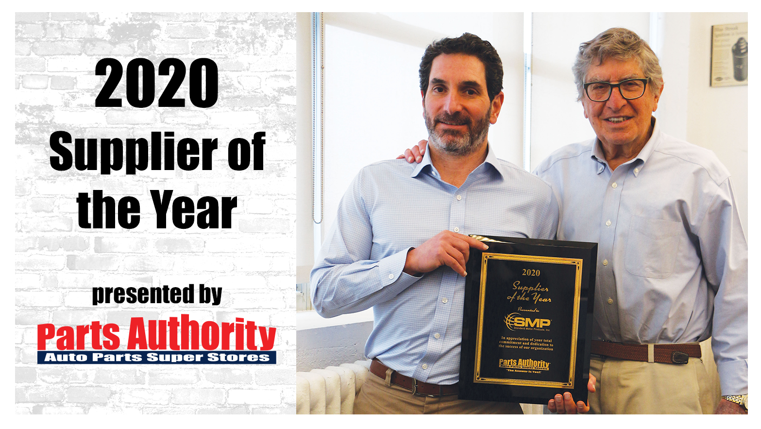 SMP Named 2020 Supplier of the Year by Parts Authority